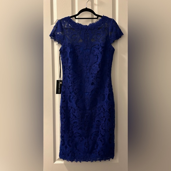 Blue Lace Formal Dress (Tadashi Shoji) - Picture 2 of 3